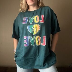 Vintage 90s “Love Is Love” Rainbow Pride Graphic T-Shirt Oversized 2XL